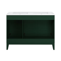 Swiss Madison Cascade 48" Freestanding Bathroom Vanity in Green Oak with Double Basin Sink Top - SM-BV557GA-D
