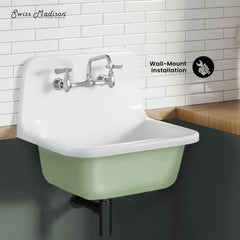 Swiss Madison Loire 22" Cast Iron Rectangle Wall-Mounted Sink - SM-WS7101