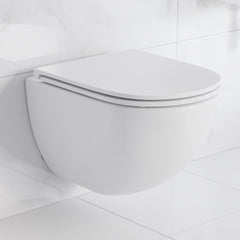 Swiss Madison St. Tropez Wall-Hung Toilet Bundle 0.8/1.6 GPF Dual Flush with Black Flush Plate - SM-WT0802