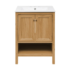 Swiss Madison Chateau 24" Freestanding Bathroom Vanity in Golden Oak with 3-Hole Centerset Sink Top - SM-BV240-3