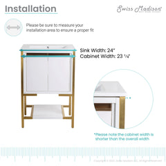 Swiss Madison Marseille 24 Bathroom Vanity in White - SM-BV217WBG - The Home Selection