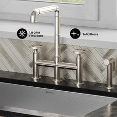 Swiss Madison Avallon Pro Widespread Kitchen Faucet with Side Sprayer SM-KF79 - The Home Selection