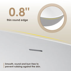 Altair Euston 55" x 30" Solid Surface Soaking Bathtub with Integrated Overflow - 53155-BAT