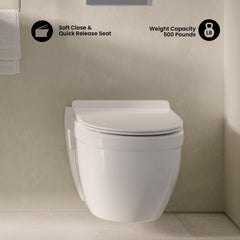 Swiss Madison Well Made Forever SM-WK450-01C - Ivy Wall Hung Elongated Toilet Bundle, Glossy White - SM-WK450-01C - The Home Selection
