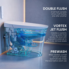 Swiss Madison Viro V10 Smart Toilet 12” Rough-in ADA Height in Glossy White with Integrated Tank, Soft-close, Foot Sensor - SM-ST9501GW