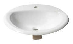 Alfi White 21  Oval Drop In Ceramic Sink with Faucet Hole - ABC802