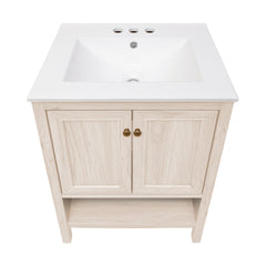 Swiss Madison Chateau 24" Freestanding Bathroom Vanity in White Oak with 3-Hole Centerset Sink Top - SM-BV0601WO-3C