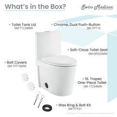Swiss Madison St. Tropez One-Piece Elongated Toilet Vortex™ Dual-Flush 1.1/1.6 gpf - SM-1T254