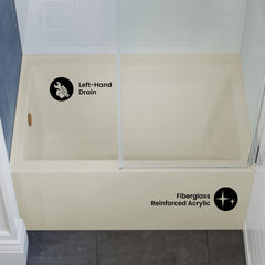 Swiss Madison Voltaire 48" X 32" Left-Hand Drain Alcove Bathtub with Apron in Bisque - SM-AB552BQ - The Home Selection