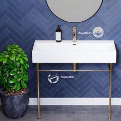 Swiss Madison Claire 40" Console Sink White Basin w/ Legs - SM-CS7