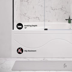Swiss Madison Ivy 48'' x 32" Bathtub with Apron Right Hand Drain in White - SM-AB523
