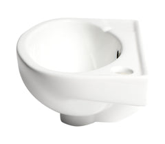 Alfi White 14  Small Wall Mounted Ceramic Sink with Faucet Hole - ABC118