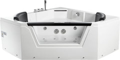 EAGO 5 ft Clear Corner Acrylic Whirlpool Bathtub for Two - AM156ETL