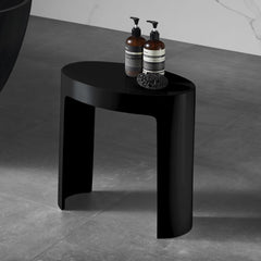 Alfi Black Matte Solid Surface Resin Bathroom / Shower Stool - Black & White