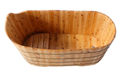 Alfi 59  Free Standing Cedar Wood Bathtub with Bench - AB1103