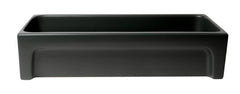 Alfi 36  Black Matte Above Mount Fireclay Bathroom Trough Sink - AB36TRBM
