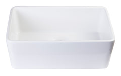 Alfi White 23  Smooth Apron Fireclay Single Bowl Farmhouse Kitchen Sink - AB503-W