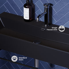 Swiss Madison Claire 40" Console Sink Matte Black Basin w/ Legs - SM-CS7 - The Home Selection