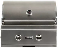 Coyote C-Series 28" Gas Grill: 640 sq. in. Cooking Area, 40,000 BTU, 2 Infinity Burners, Stainless Grates, Heat Control Grids, Warming Rack, Interior Lights - C1C28