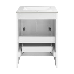 Swiss Madison Virage 24 in. White Bathroom Vanity With Ceramic Sink Top - SM-BV730W - The Home Selection