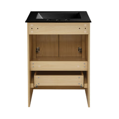 Swiss Madison Virage 24 in. Brown Oak Bathroom Vanity With Ceramic Sink Top - SM-BV730LK - The Home Selection