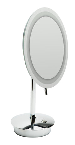 Alfi Tabletop Round 9" 5x Magnifying Cosmetic Mirror with Light - Polished Chrome