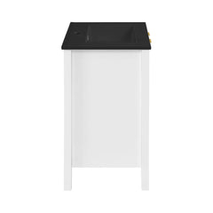 Swiss Madison Bastille 24 in. White Bathroom Vanity With Black Ceramic Sink Top - SM-BV290MB