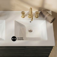 Swiss Madison 48" 3-Hole Widespread Double Basin Vanity Sink Top in Glossy White - SM-VT349-3