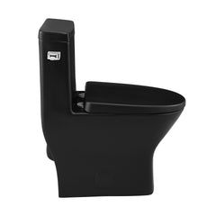 Swiss Madison Sublime II One-Piece 12" Rough-in 1.28 GPF Left Flush Round Compact Toilet in Matte Black - SM-1T260MB