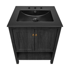 Swiss Madison Chateau 24" Freestanding Bathroom Vanity with Black 3-Hole Widespread Sink Top - SM-BV0601