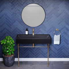 Swiss Madison Claire 40" Console Sink Matte Black Basin w/ Legs - SM-CS7 - The Home Selection