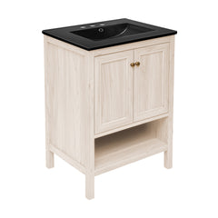 Swiss Madison Chateau 24" Freestanding Bathroom Vanity with Black 3-Hole Centerset Sink Top - SM-BV0601