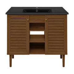 Swiss Madison Bron 36" Freestanding Bathroom Vanity with Black Sink Top - SM-BV6202