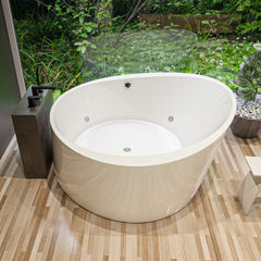 EAGO 66  Round Free Standing Acrylic Air Bubble Bathtub - AM2130