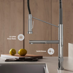 Swiss Madison Novuet Single Handle, Pull-Down Kitchen Faucet with Pot Filler SM-KF74