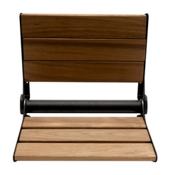 Alfi 17  Wide Foldable Teak Shower Seat with Backrest - ABS17