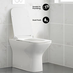 Carré Back-To-Wall Elongated Toilet Bowl - SM-WT5 - The Home Selection