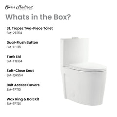 Swiss Madison St. Tropez Two-Piece 12" Rough-in 1.1/1.6 GPF Dual Top Flush Elongated Toilet - SM-2T254