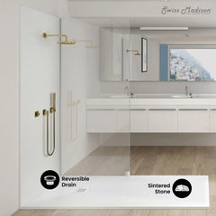 Swiss Madison Terre P Series 60" x 36" Reversible Drain Shower Base - SM-SB553