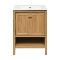 Swiss Madison Chateau 24" Freestanding Bathroom Vanity in Golden Oak with Sink Top - SM-BV240