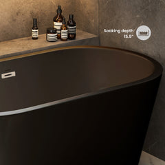 Swiss Madison Claire 60" Freestanding Bathtub in Matte Black - SM-FB590MB - The Home Selection