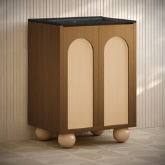Swiss Madison Plaisir II 24" Freestanding Bathroom Vanity with Black 3-Hole Widespread Sink Top - SM-BV0701