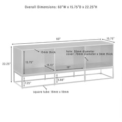 Crosley Enzo Large Record Storage Media Console - CF1127-BK