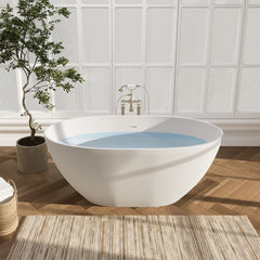 Altair Euston 55" x 30" Solid Surface Soaking Bathtub with Integrated Overflow - 53155-BAT