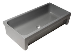 Alfi 36  Grey Matte Above Mount Fireclay Bathroom Trough Sink - AB36TRGM