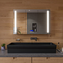 Alfi 48  Black Matte Above Mount Fireclay Bathroom Trough Sink - AB48TRBM