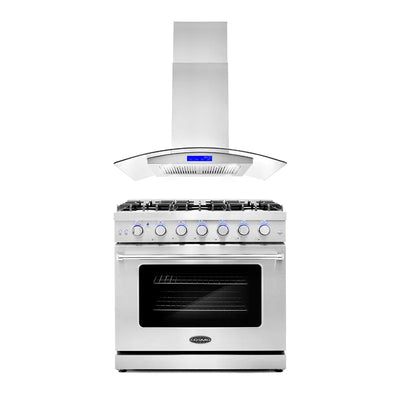 2-Piece Kitchen, 36″ Gas Range and 36″ Island Range Hood - COS-2PKG-083 - The Home Selection