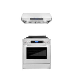 Cosmo 2-Piece Kitchen, 30″ Electric Range and 30″ Under Cabinet Range Hood - COS-2PKG-010 - The Home Selection