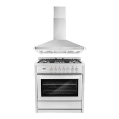 Cosmo 2-Piece Kitchen, 36″ 240V Dual Fuel Range and 36″ Wall Mount Range Hood - COS-2PKG-025 - The Home Selection