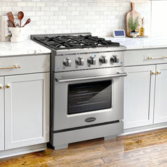Cosmo 2-Piece Kitchen Package, 30″ Gas Range & Rose Gold Handle and Knob Set for GRP304 - COS-2PKG-171 - The Home Selection